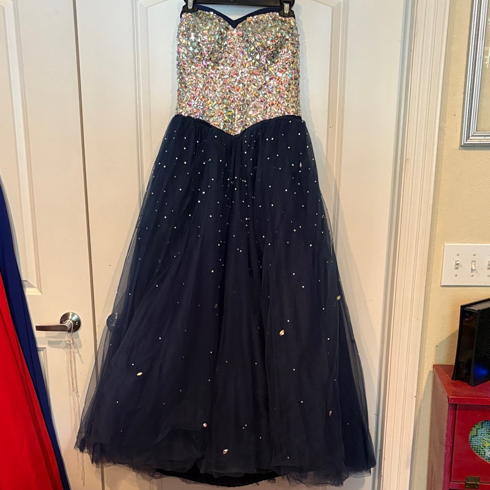 Sequin Strapless Gown